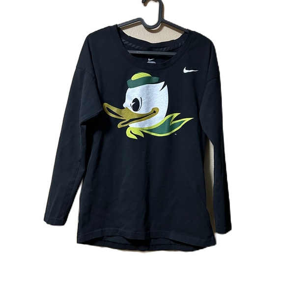 Nike University of Oregon Shirt Small Women’s Ducks Long Sleeve Black - Picture 1 of 4